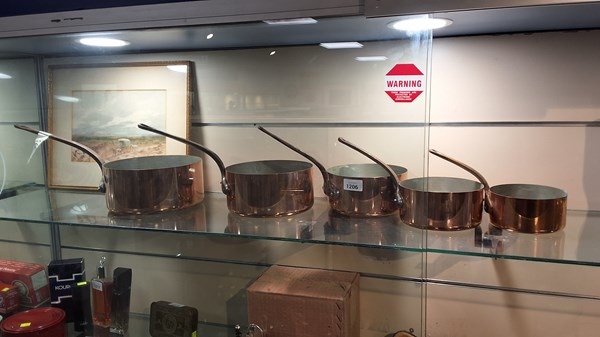 Lot 1206 - COPPER SAUCEPANS