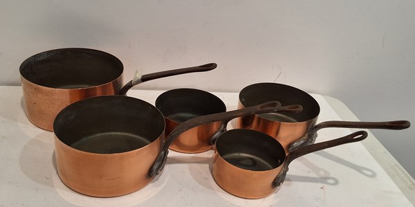 Lot 1235 - COPPER SAUCEPANS