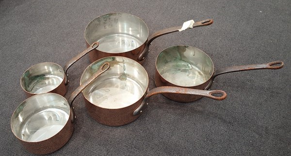 Lot 1216 - COPPER SAUCEPANS