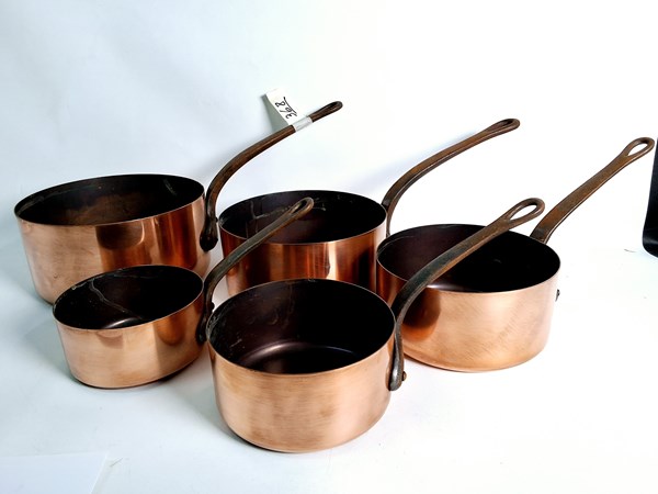Lot 1262 - COPPER SAUCEPANS