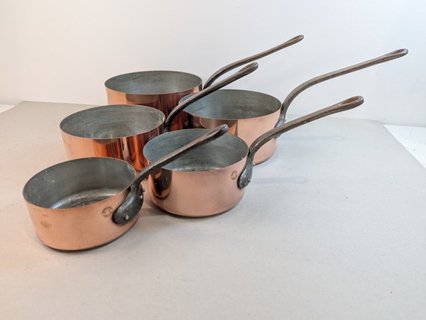 Lot 1379 - COPPER SAUCEPANS