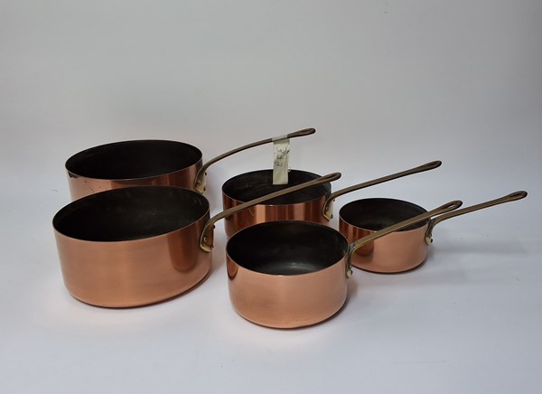Lot 1251 - COPPER SAUCEPANS