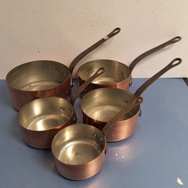 Lot 1178 - COPPER SAUCEPANS