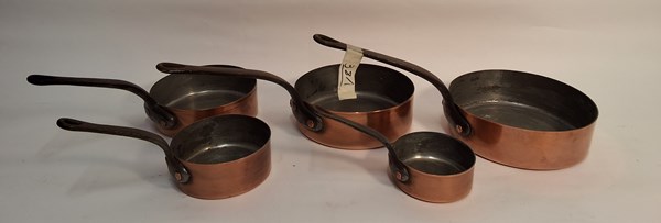 Lot 1207 - COPPER SAUCEPANS