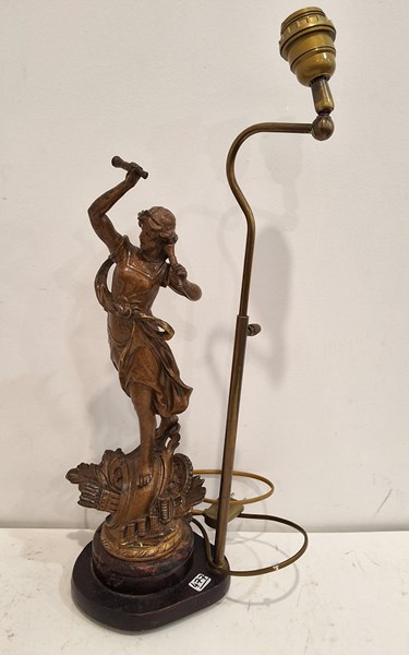 Lot 1397 - SPELTER LAMP