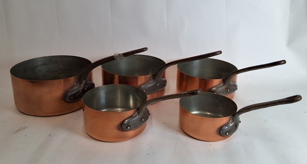 Lot 1216 - COPPER SAUCEPANS