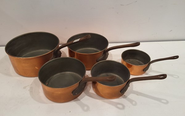 Lot 1261 - COPPER SAUCEPANS