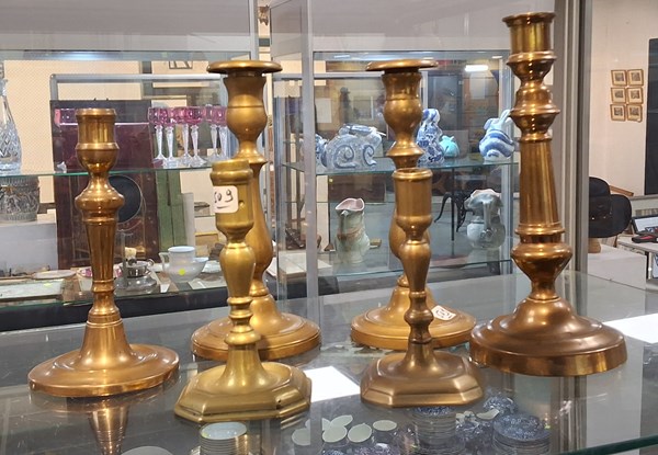 Lot 1344 - BRASS CANDLESTICKS