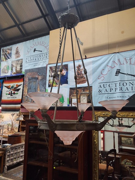 Lot 44 - GLASS CHANDELIER