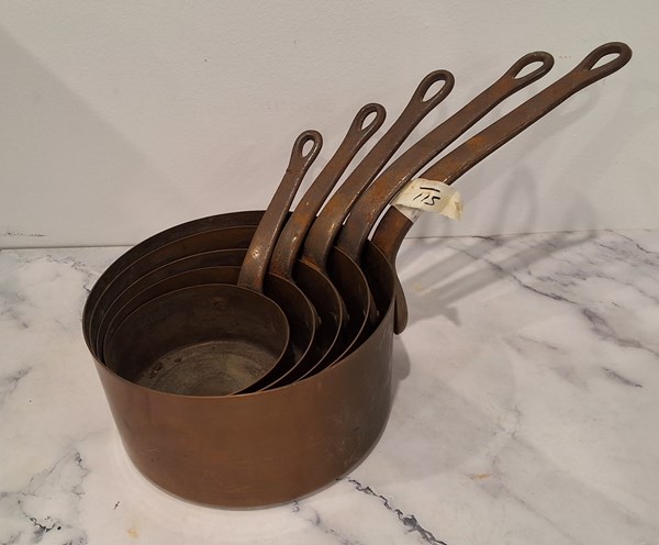 Lot 1377 - COPPER SAUCEPANS