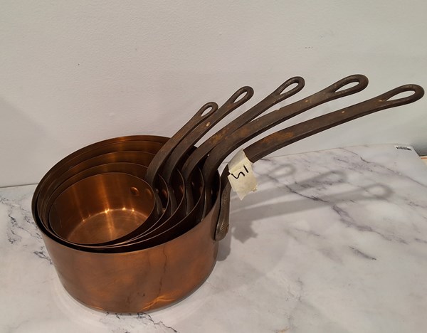 Lot 1282 - COPPER SAUCEPANS