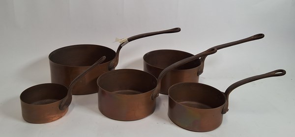 Lot 1428 - COPPER SAUCEPANS