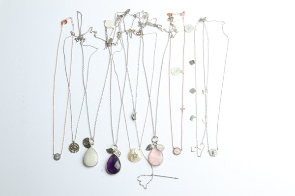 Lot 1069 - SILVER NECKLACES