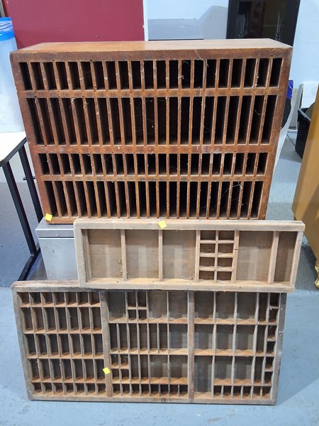 Lot 238 - PRINTERS TRAYS & PIGEON HOLES