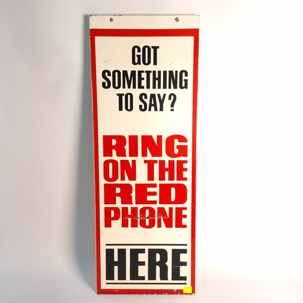 Lot 1214 - RED PHONE SIGN