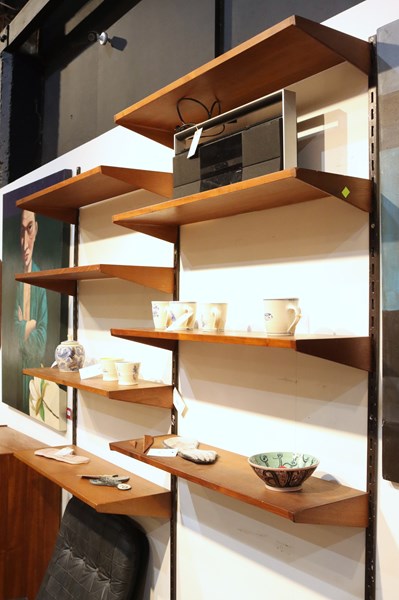 Lot 175 - TEAK WALL SHELVING