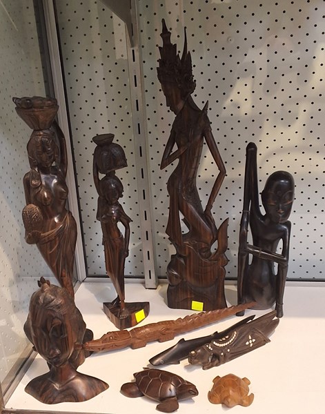 Lot 1415 - CARVED TIMBER FIGURES