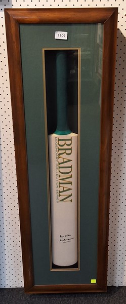 Lot 1109 - FRAMED CRICKET BAT