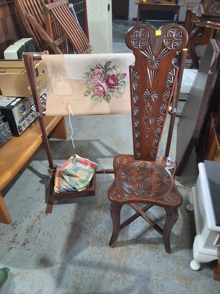 Lot 443 - CHAIR AND TAPESTRY