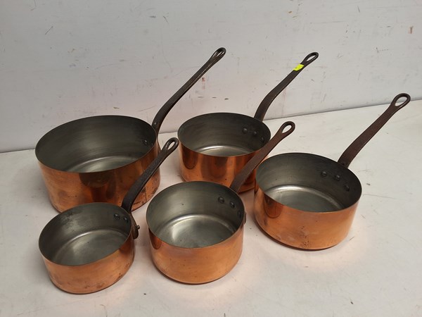 Lot 1414 - COPPER SAUCEPANS