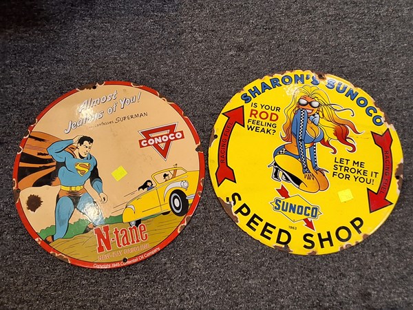 Lot 1294 - VINTAGE STYLE ENAMEL SIGNS