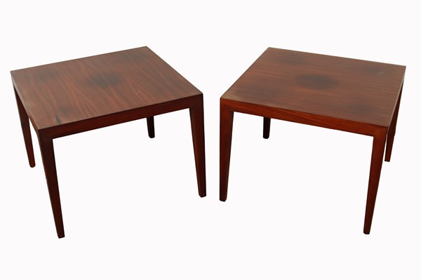 Lot 147 - PAIR OF ROSEWOOD LAMP TABLES
