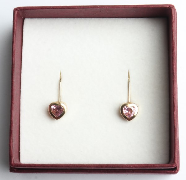 Lot 1061 - GOLD EARRINGS