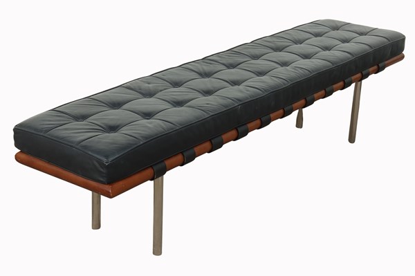 Lot 160 - BARCELONA LEATHER BENCH