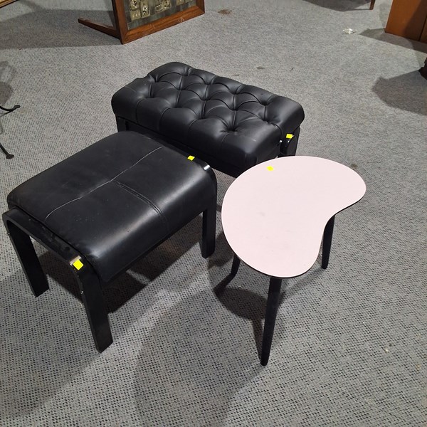 Lot 202 - STOOLS AND TABLE