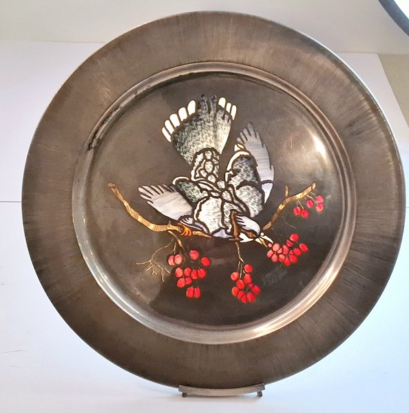 Lot 1050 - SILVER BLUE JAY PLATE