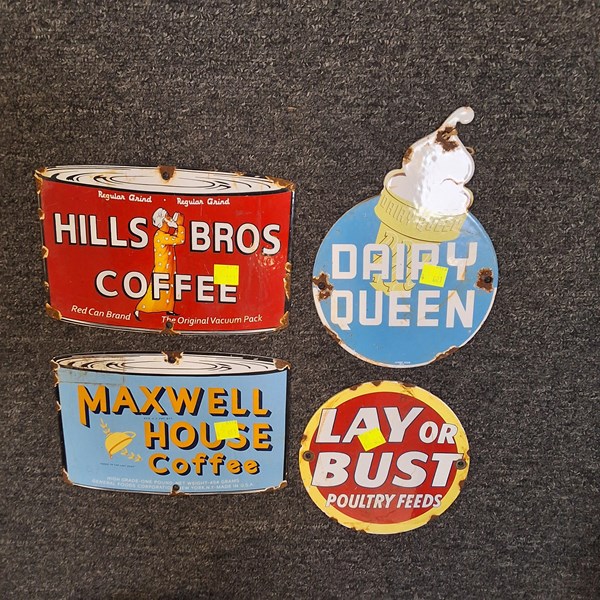 Lot 1237 - VINTAGE STYLE ENAMEL SIGNS