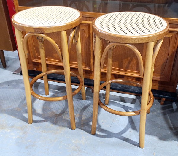 Lot 336 - PAIR OF STOOLS