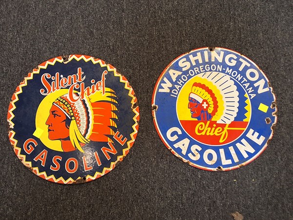 Lot 1195 - VINTAGE STYLE ENAMEL SIGNS