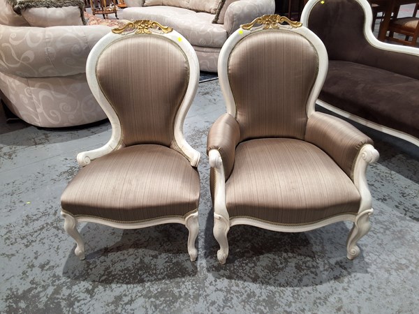 Lot 19 - GRANDMOTHER & GRANDFATHER CHAIRS