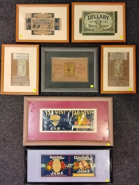 Lot 1258 - FRAMED VINTAGE PACKAGING