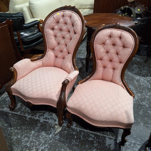 Lot 231 - GRANDMOTHER & GRANDFATHER CHAIRS