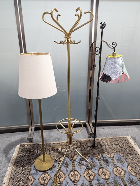 Lot 317 - LAMPS AND HAT STAND