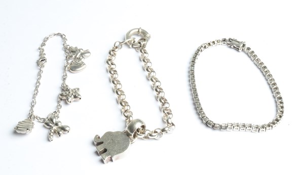 Lot 1055 - SILVER BRACELETS