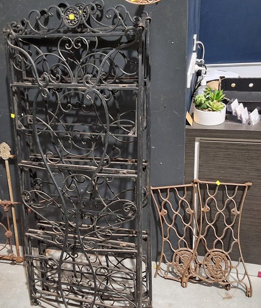 Lot 483 - SHELVING AND TABLE ENDS