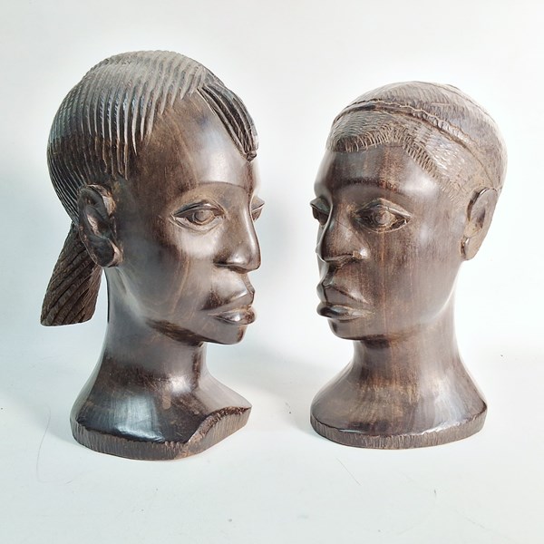 Lot 1262 - CARVED TIMBER BUSTS