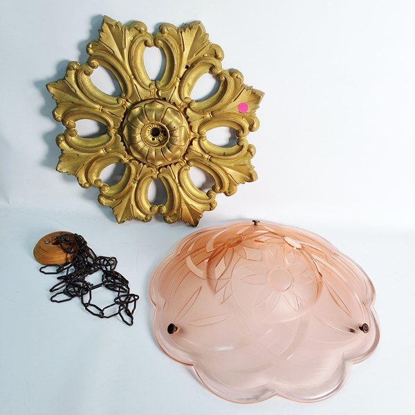 Lot 1321 - LIGHT SHADE & CEILING ROSE