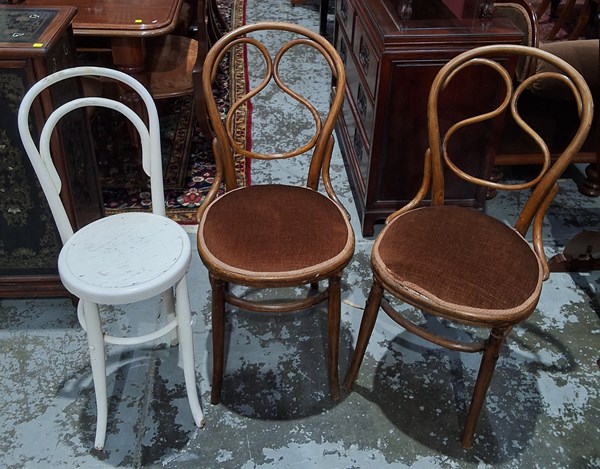 Lot 242 - THREE BENTWOOD CHAIRS