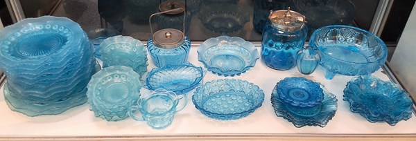 Lot 1392 - BLUE GLASSWARE
