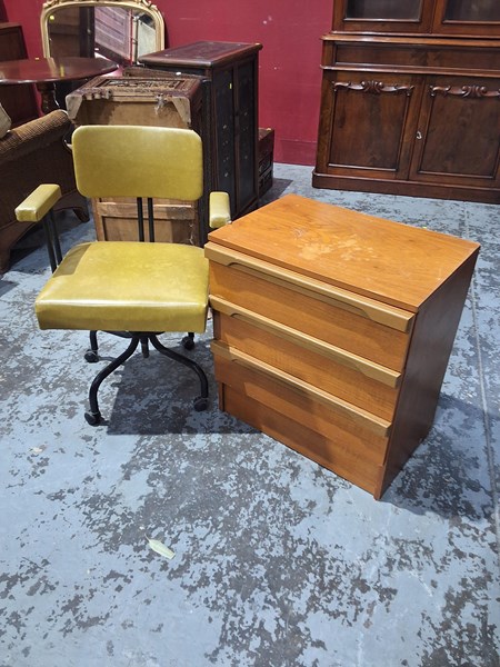 Lot 248 - BEDSIDE AND CHAIR