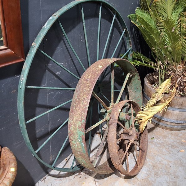 Lot 444 - CAST IRON WHEELS