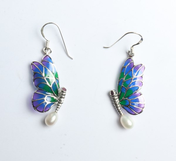 Lot 1019 - SILVER EARRINGS