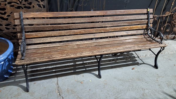 Lot 477 - LONG GARDEN BENCH