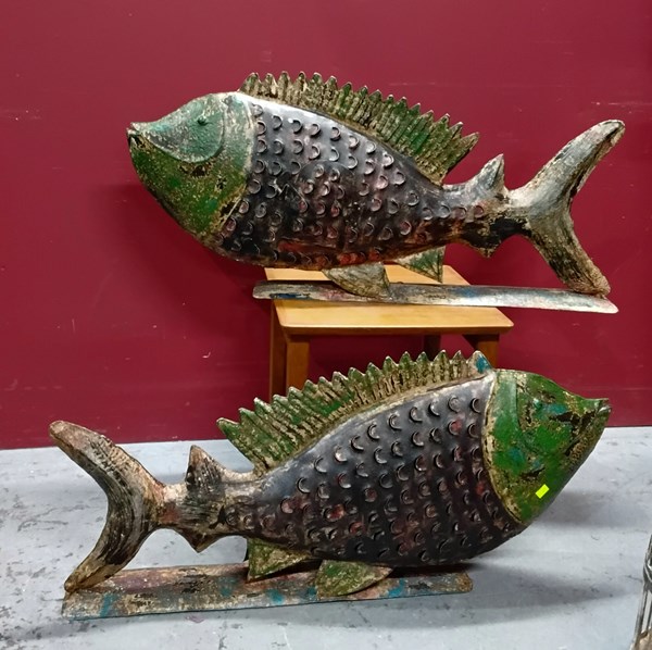 Lot 27 - TWO FISH SCULPTURES