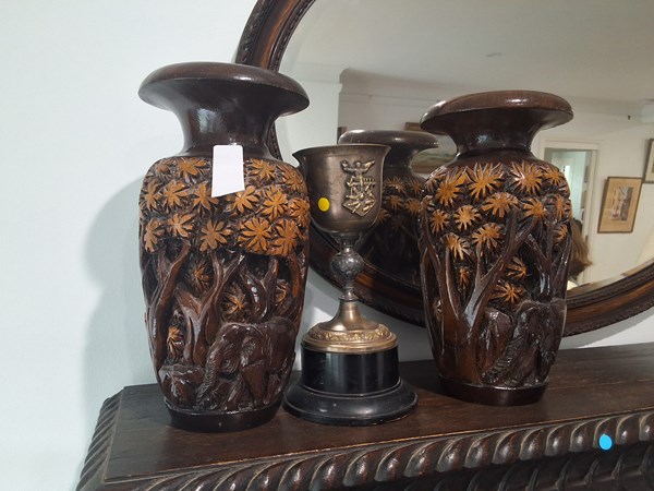 Lot 73 - CARVED VASES