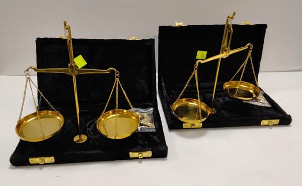 Lot 1258 - TWO GOLD SCALES